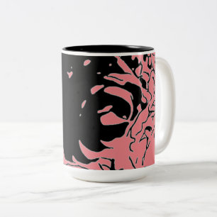 Flower Doodle Two-Tone Coffee Mug