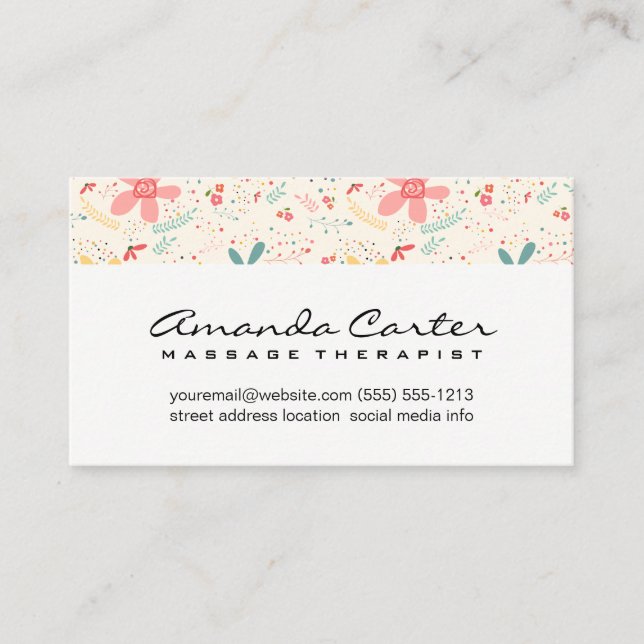 Flower Doodles Business Card (Front)