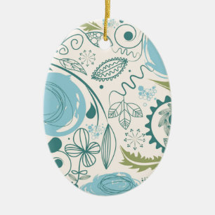 Flower Doodles Ceramic Tree Decoration
