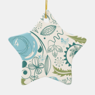 Flower Doodles Ceramic Tree Decoration