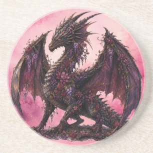 Flower Dragon Botanical Fantasy Dragon Coaster