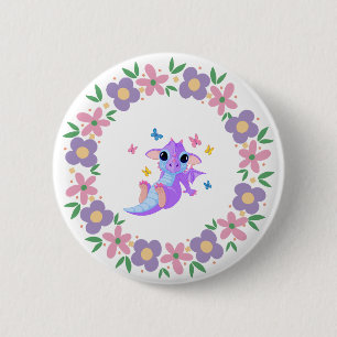 Flower Dragon Button