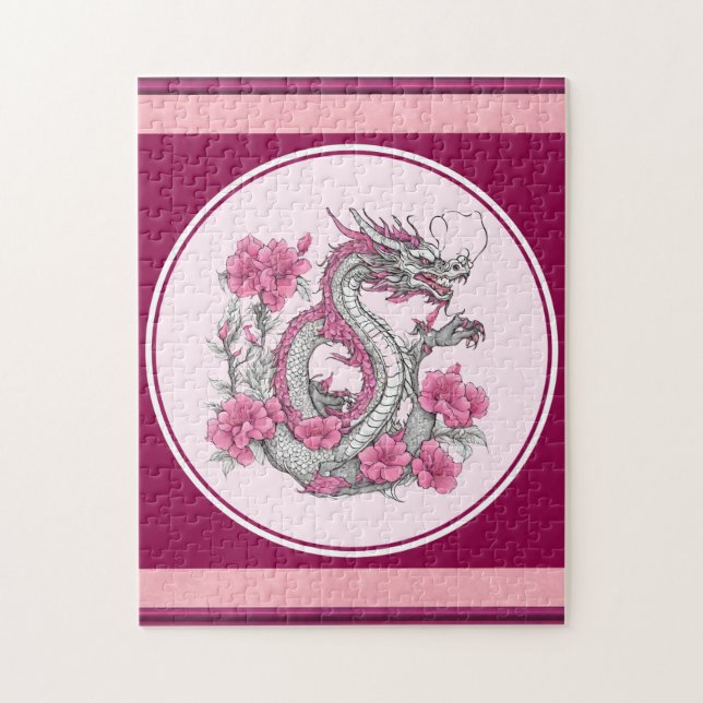 Flower Dragon Jigsaw Puzzle (Vertical)