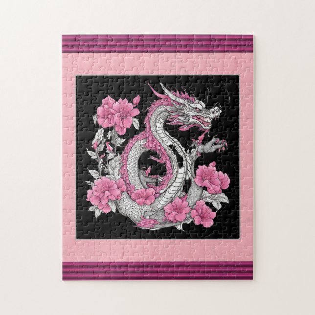 Flower Dragon Jigsaw Puzzle (Vertical)