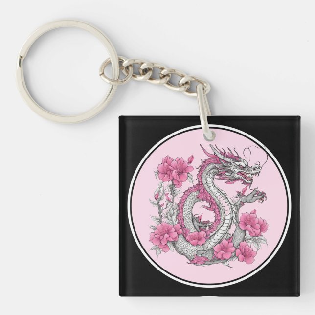 Flower Dragon Keychain (Front)