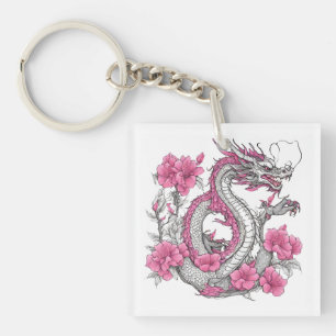 Flower Dragon Keychain