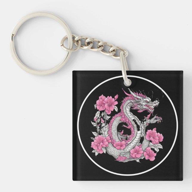 Flower Dragon Keychain (Front)