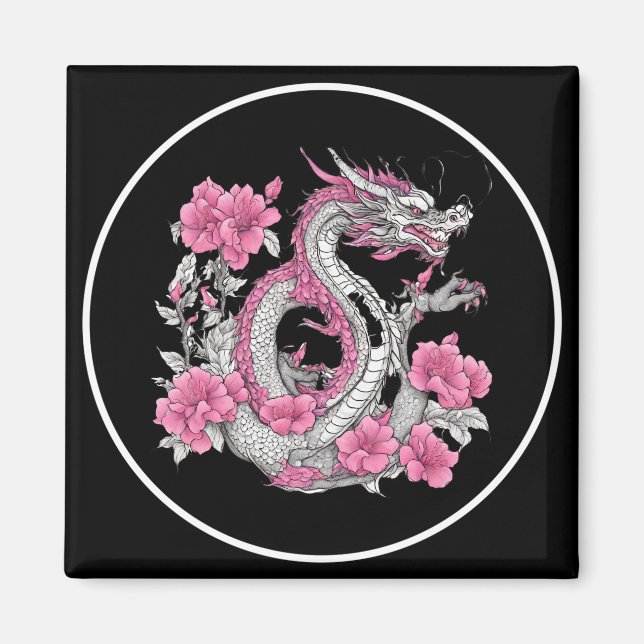 Flower Dragon Magnet (Front)