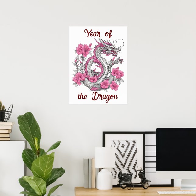 Flower Dragon Poster (Home Office)