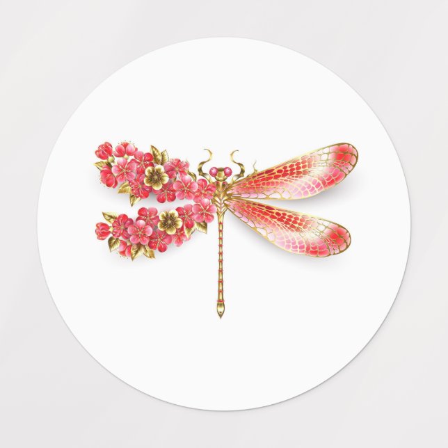 Flower dragonfly with jewellery sakura (Design 1)