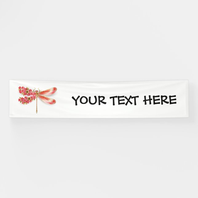 Flower dragonfly with jewellery sakura banner (Horizontal)