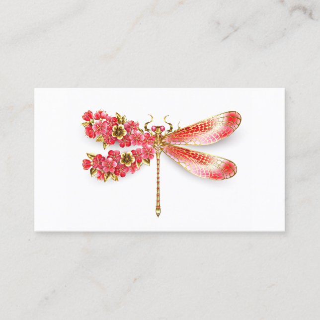 Flower dragonfly with jewellery sakura business card (Front)