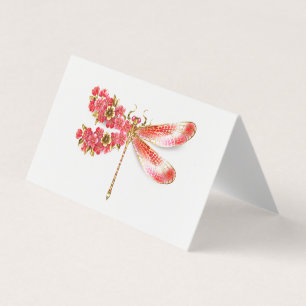 Flower dragonfly with jewellery sakura business card