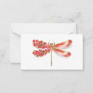 Flower dragonfly with jewellery sakura card