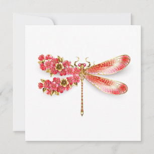 Flower dragonfly with jewellery sakura card