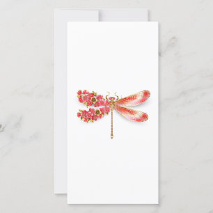 Flower dragonfly with jewellery sakura card
