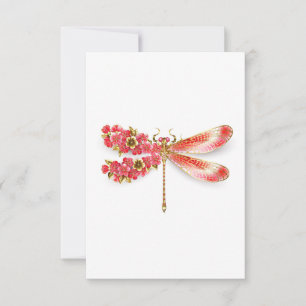Flower dragonfly with jewellery sakura card