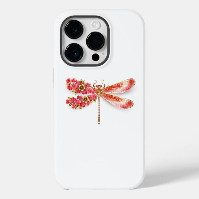 Flower dragonfly with jewellery sakura Case-Mate iPhone case (Back)