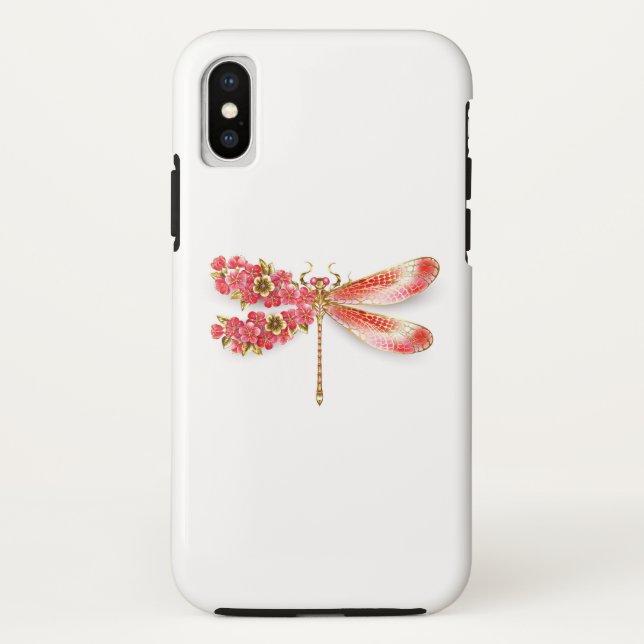 Flower dragonfly with jewellery sakura Case-Mate iPhone case (Back)