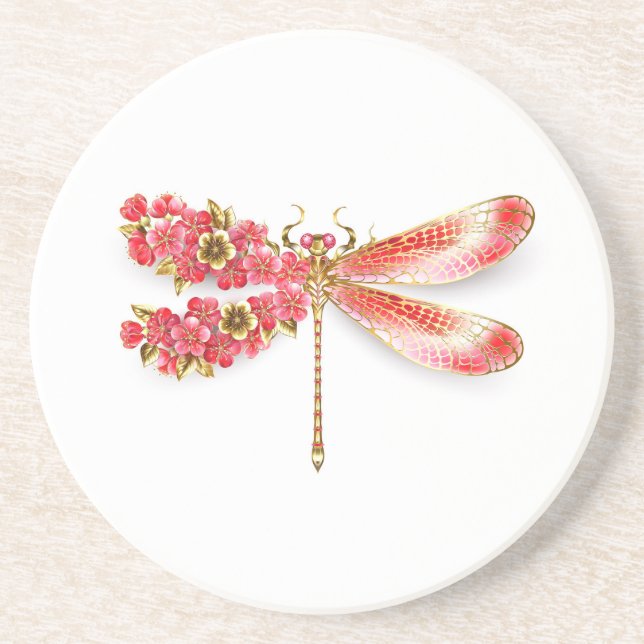 Flower dragonfly with jewellery sakura coaster (Front)