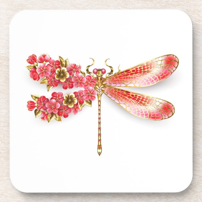 Flower dragonfly with jewellery sakura coaster (Front)