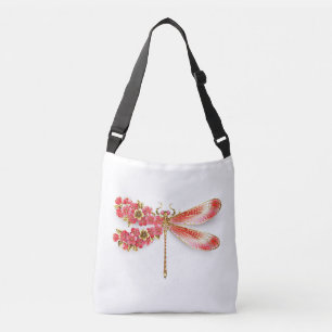 Flower dragonfly with jewellery sakura crossbody bag