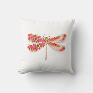 Flower dragonfly with jewellery sakura cushion