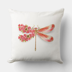 Flower dragonfly with jewellery sakura cushion