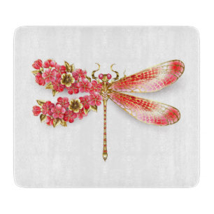 Flower dragonfly with jewellery sakura cutting board