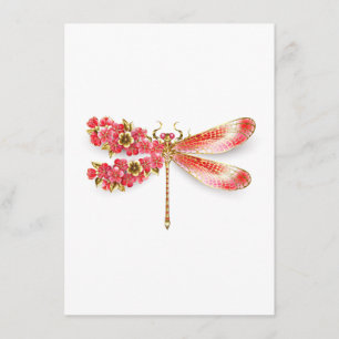 Flower dragonfly with jewellery sakura enclosure card