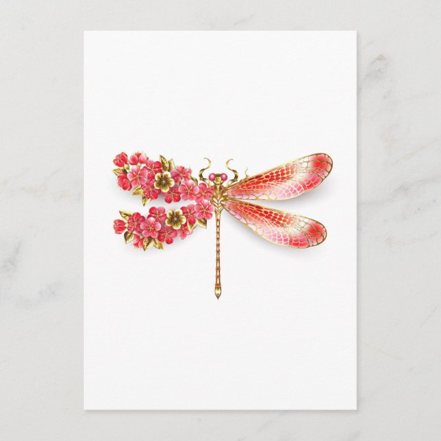 Flower dragonfly with jewellery sakura enclosure card (Front)