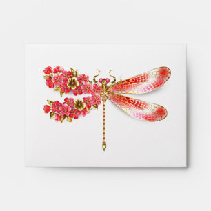 Flower dragonfly with jewellery sakura envelope