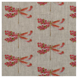 Flower dragonfly with jewellery sakura fabric