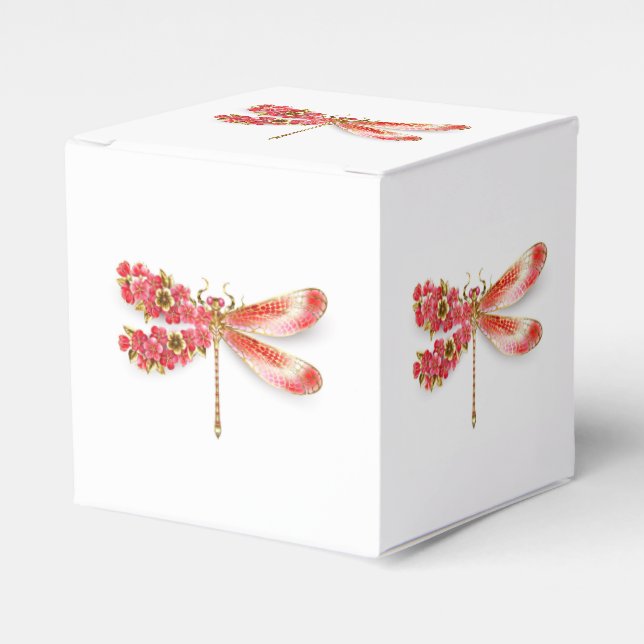 Flower dragonfly with jewellery sakura favour box (Front Side)