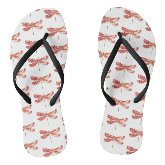 Flower dragonfly with jewellery sakura flip flops (Footbed)