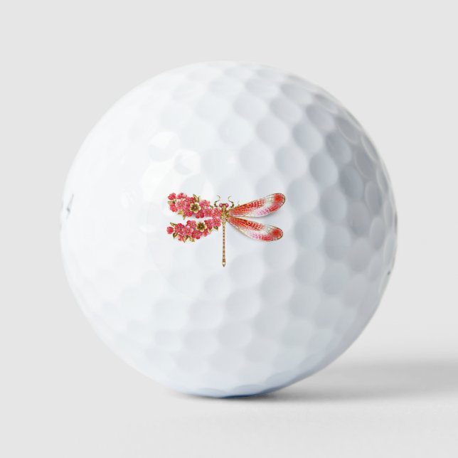Flower dragonfly with jewellery sakura golf balls (Front)