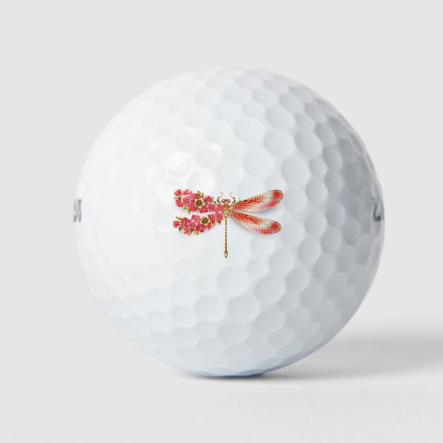 Flower dragonfly with jewellery sakura golf balls (Front)