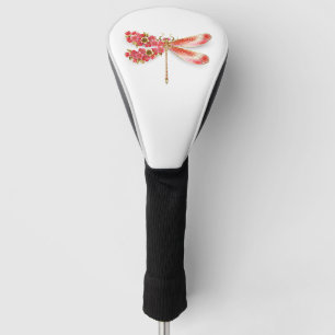 Flower dragonfly with jewellery sakura golf head cover