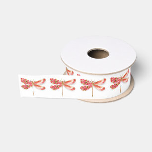 Flower dragonfly with jewellery sakura grosgrain ribbon