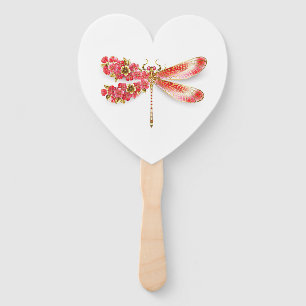 Flower dragonfly with jewellery sakura hand fan