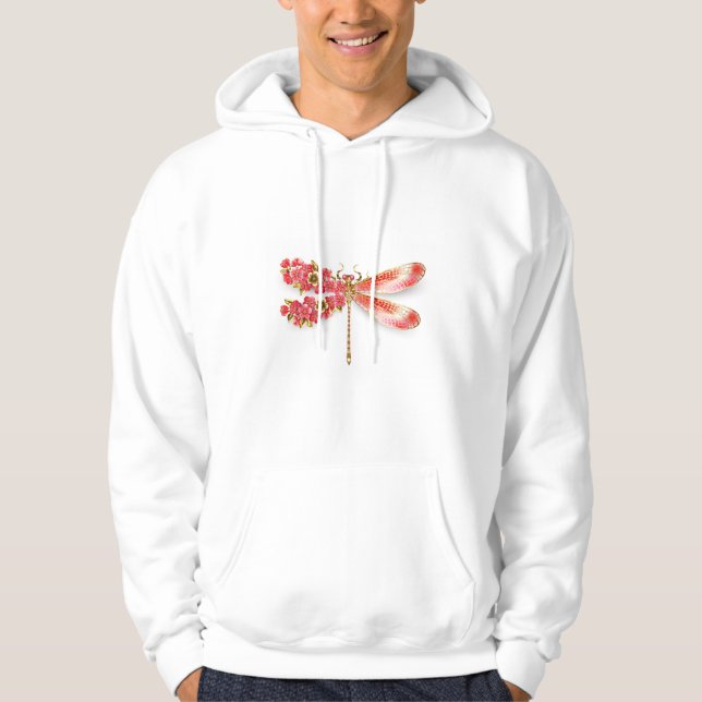 Flower dragonfly with jewellery sakura hoodie (Front)