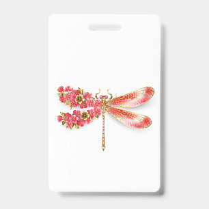 Flower dragonfly with jewellery sakura ID badge