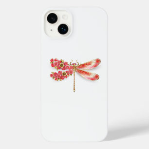 Flower dragonfly with jewellery sakura iPhone 14 plus case