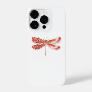 Flower dragonfly with jewellery sakura iPhone 14 pro case
