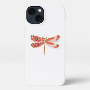 Flower dragonfly with jewellery sakura iPhone 13 case