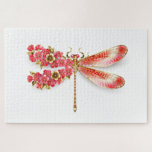 Flower dragonfly with jewellery sakura jigsaw puzzle