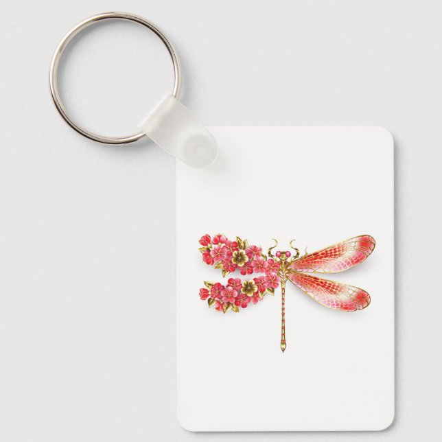 Flower dragonfly with jewellery sakura key ring (Front)