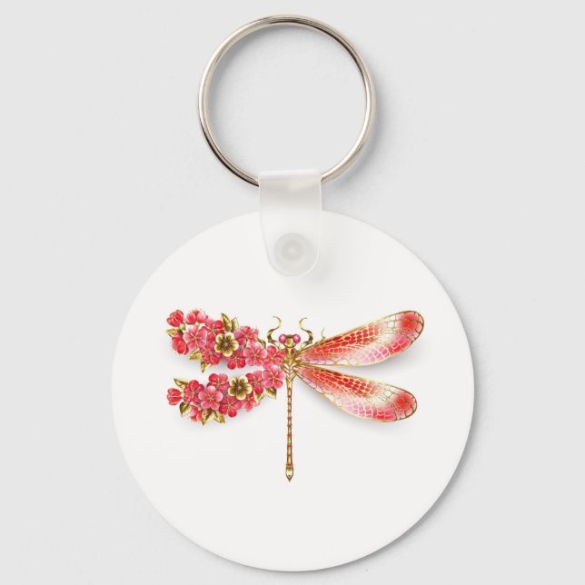 Flower dragonfly with jewellery sakura key ring (Front)