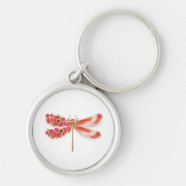 Flower dragonfly with jewellery sakura key ring (Front)