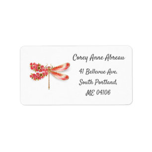 Flower dragonfly with jewellery sakura label